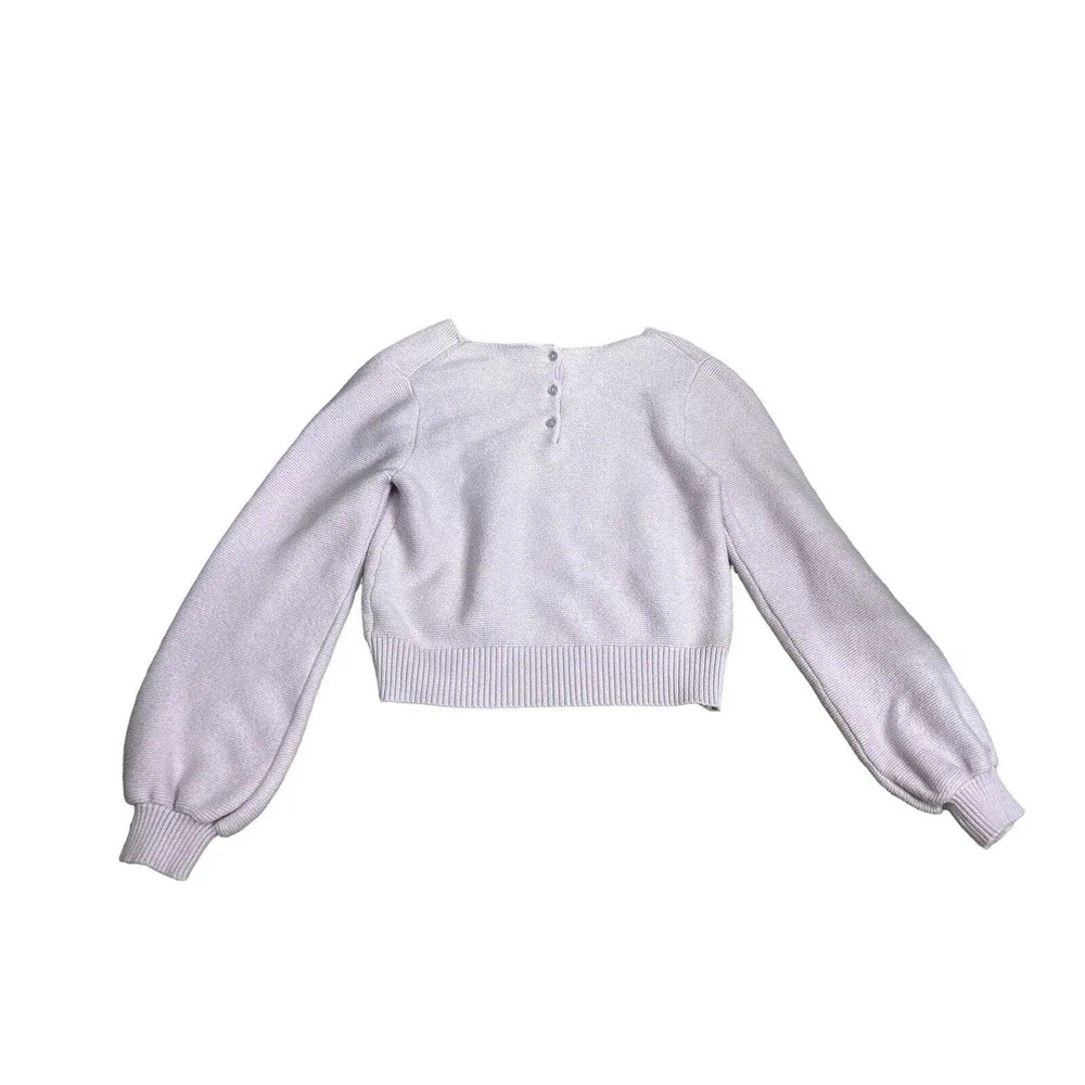 Janie and Jack Size‎ 16 Girls Purple Balloon Sleeves 3 Buttons On Back Sweater